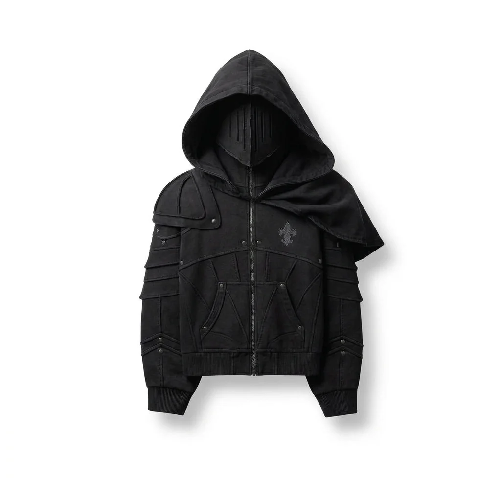 DARK KNIGHT 2.0. FULL ZIP HOODIE-Gray