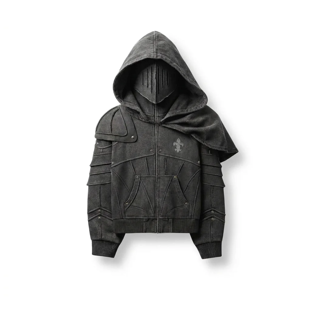 DARK KNIGHT 2.0. FULL ZIP HOODIE-Gray