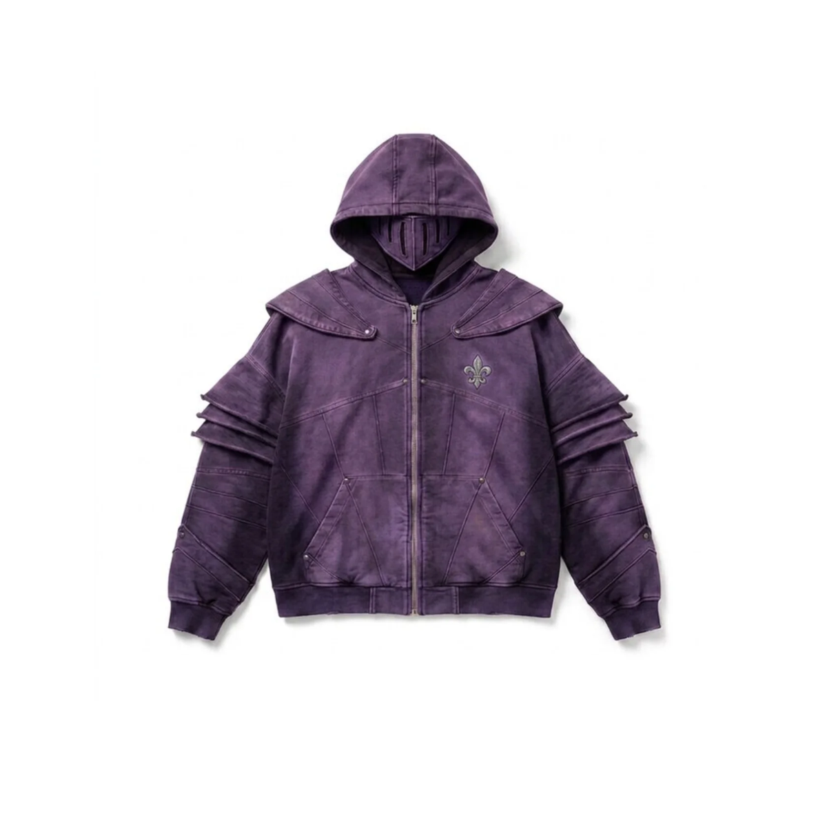 FORGET RED ZIP HOODIE-Brown
