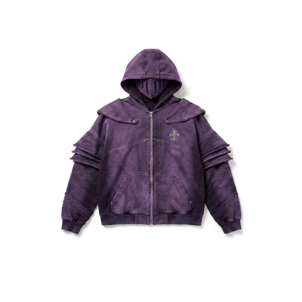 FORGET RED ZIP HOODIE-Purple