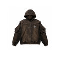 FORGET RED ZIP HOODIE-Brown